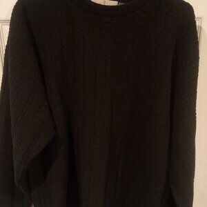 Vtg. Bill Blass Menswear Hand-Framed XXL Forest Green Knit Sweater Made In USA